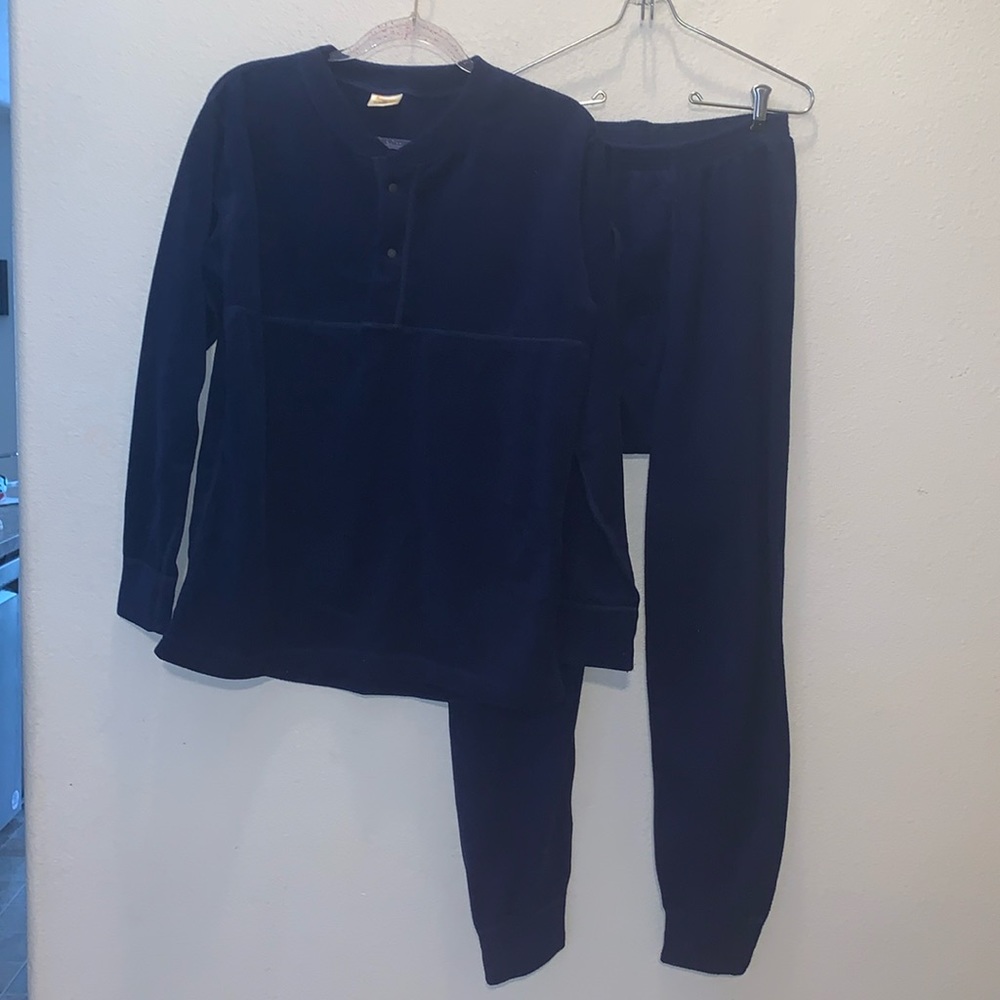 Browning navy blue super comfy warm fleece pajama set